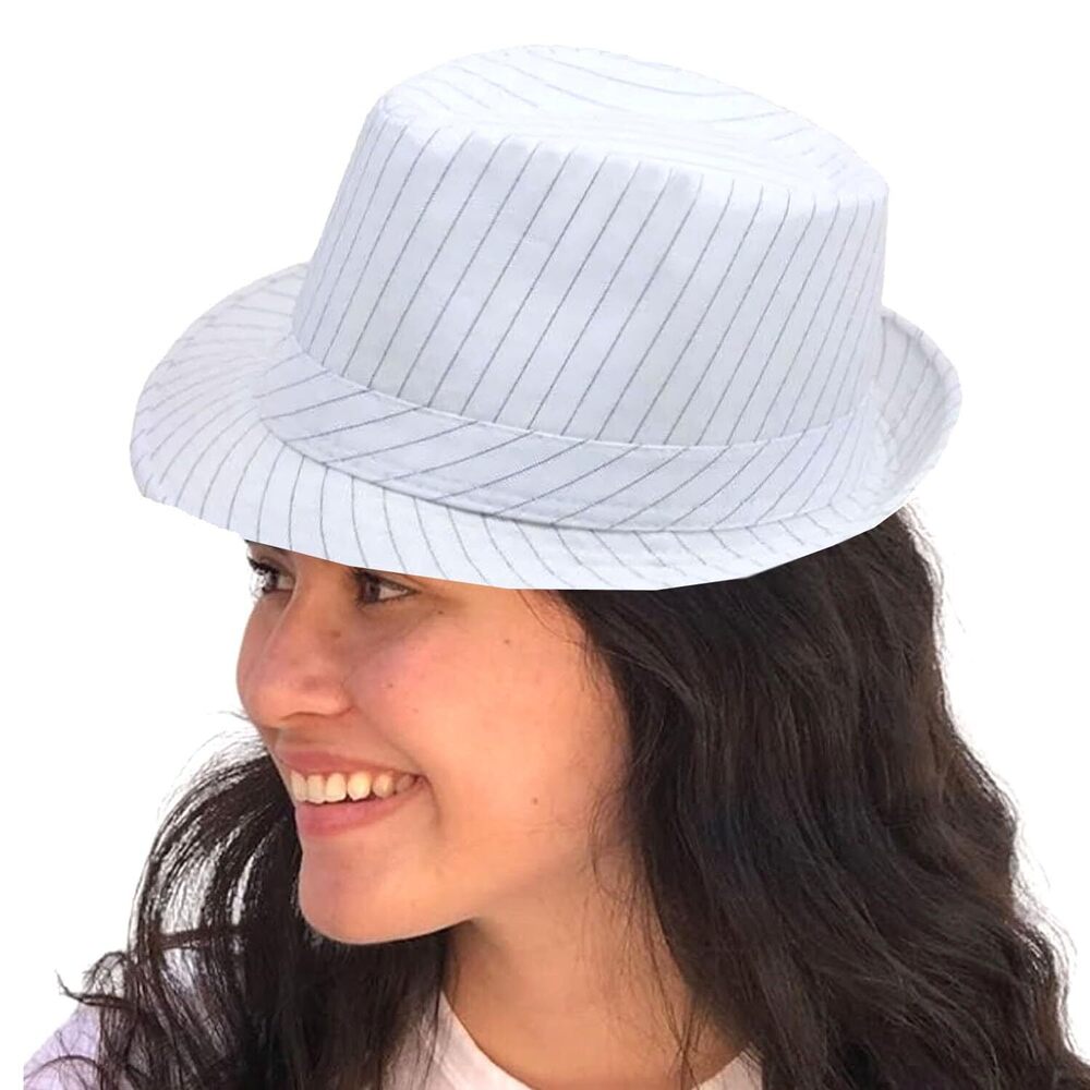 1846 Banded Stripe Fedora Pinstripe Thin Brim Trbly Hat Ganster Gatsby